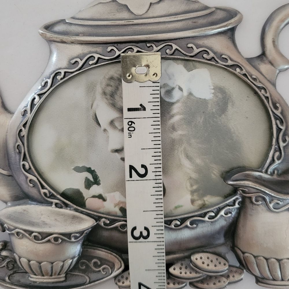 LINCO Silvertone Pewter Teapot Picture Frame - Picture 9 of 11